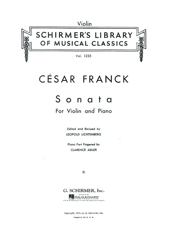 Franck【Sonata in A Major】for Violin and Piano