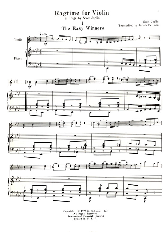 Ragtime for Violin (6 Scott Joplin Rags) Ragtime for Violin (6 Scott Joplin Rags)