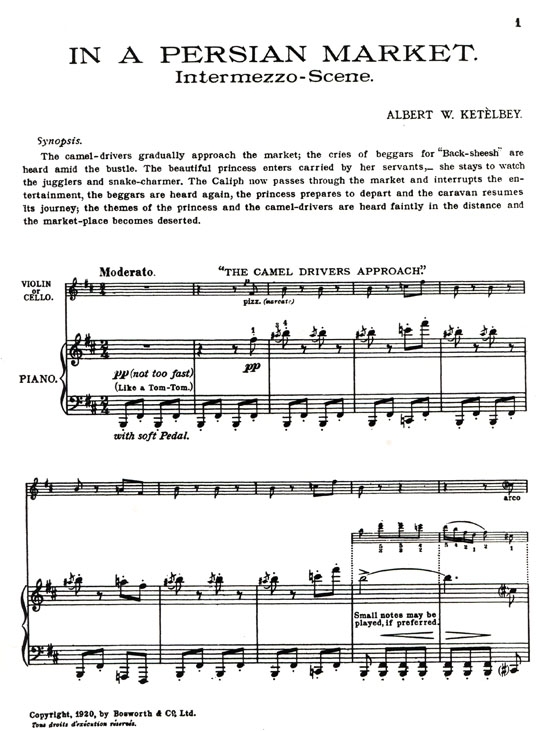 Albert Ketelbey【In a Persian Market , Interme 330 Scene】for Violin and Piano