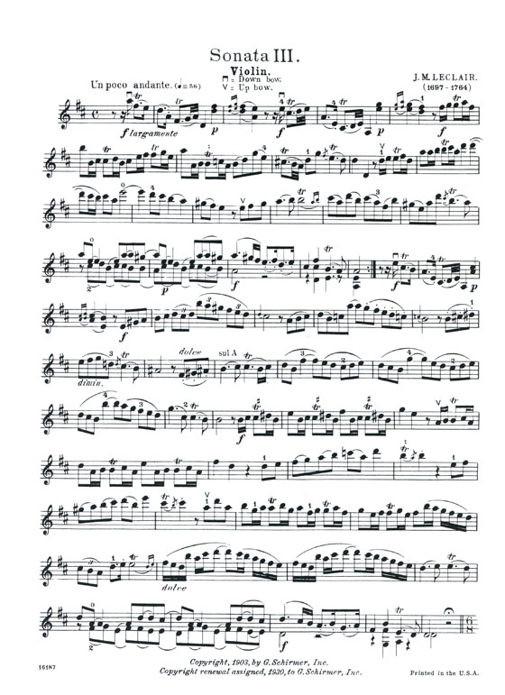 Leclair【Sonata Ⅲ】for the Violin with Piano Accompaniment