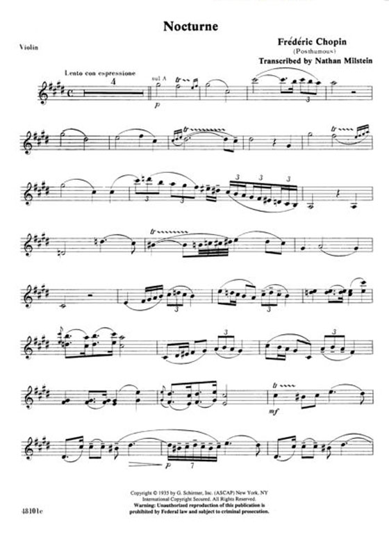 Nathan Milstein【Three Transcriptions】for Violin and Piano