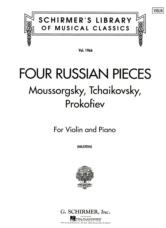 Four Russian Pieces【Moussorgsky, Tchaikovsky, Prokofiev】for Violin and Piano