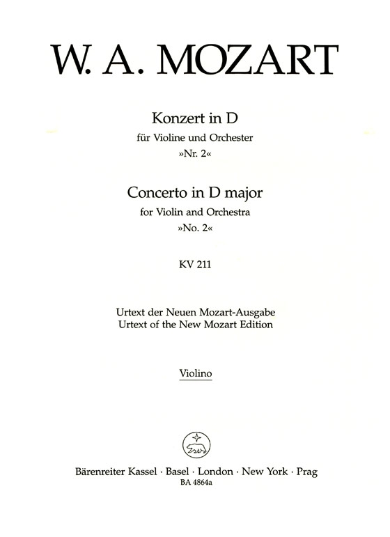 Mozart【Concerto in D major】for Violin and Orchestra , No. 2 KV 211