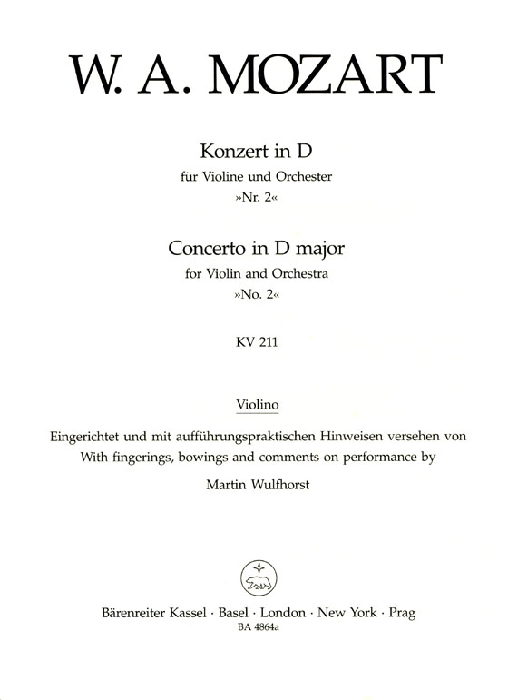 Mozart【Concerto in D major】for Violin and Orchestra , No. 2 KV 211