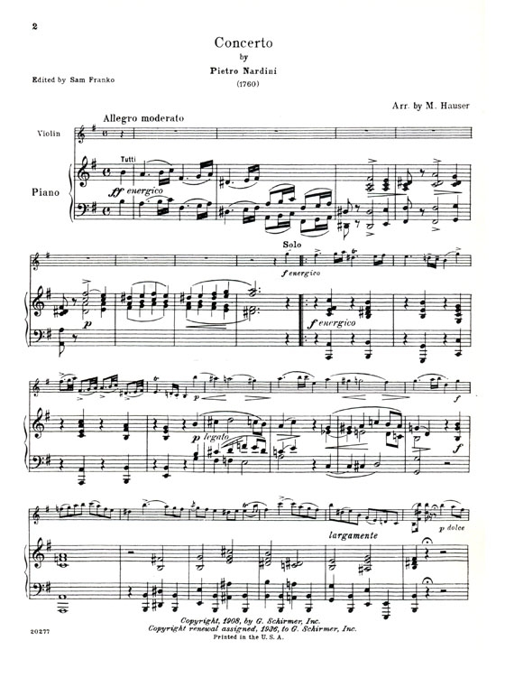 Nardini【Concerto In E minor】for Violin and Piano