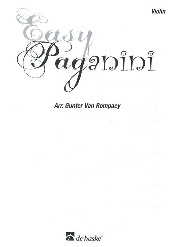 Easy Paganini for Violin and Piano【CD+樂譜】Position 1-3