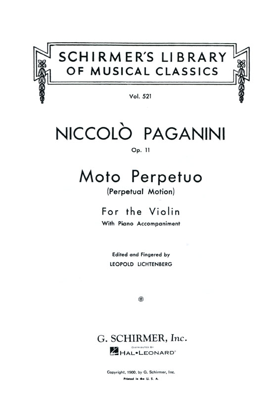 Paganini【Moto Perpetuo Op.11】for Violin and Piano