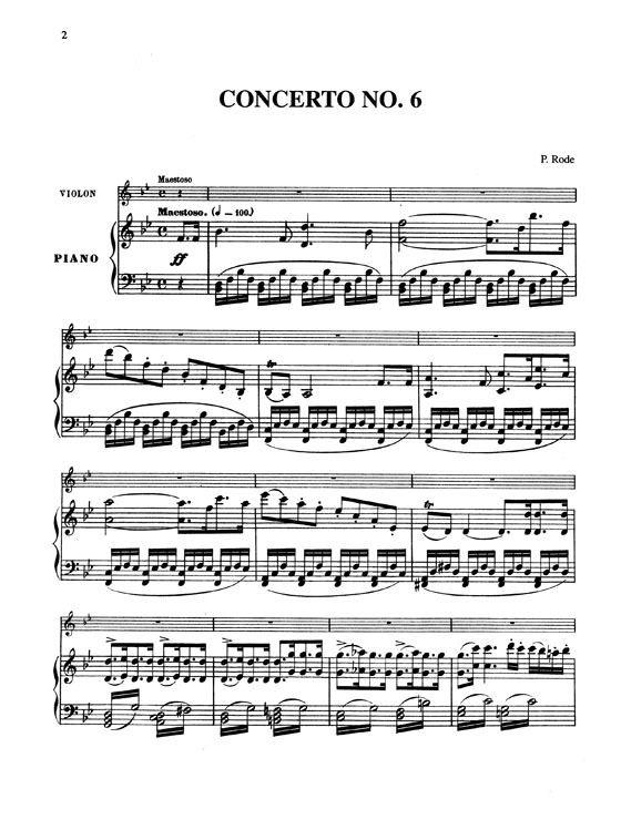 Rode【Concertos Nos. 6 and 7】for Violin and Piano