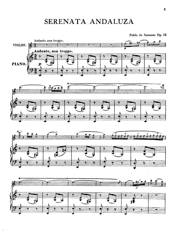 Sarasate【Spanish Dance , Opus 28 Serenata Andaluza】for Violin and Piano