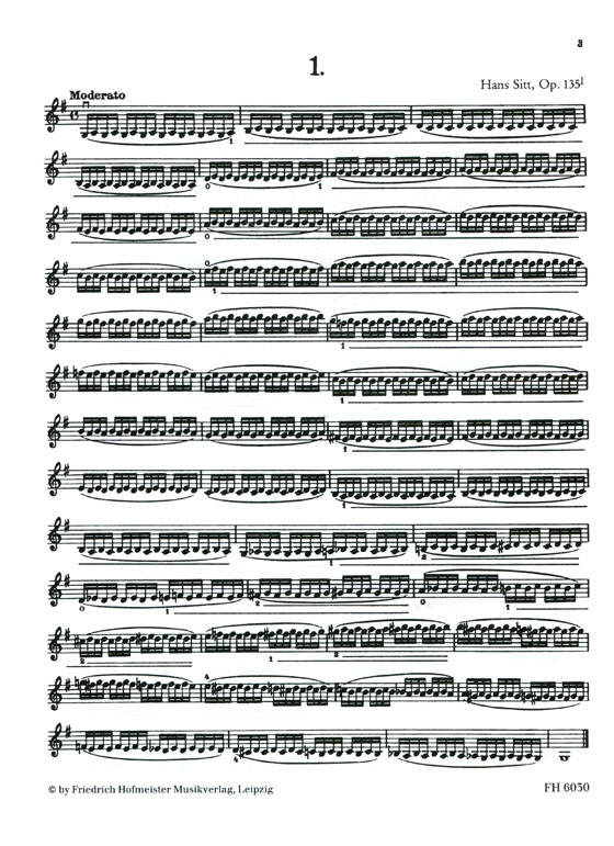 Hans Sitt【Schule der Gelaufigkeit und Fingerfertigkeit / School of velocity for the Violin , Op.135】Heft / Book 1