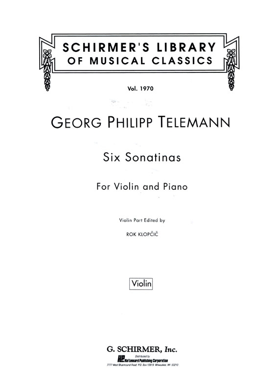 Telemann【Six Sonatinas】for Violin and Piano