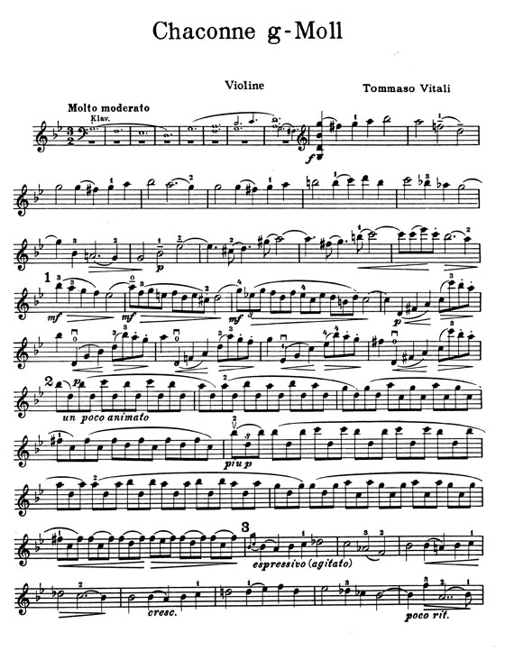 Tommaso Vitali【Chaconne In G Minor】for Violin and Piano
