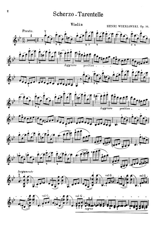 Wieniawski【Scherzo Tarantelle, Op. 16】for Violin and Piano