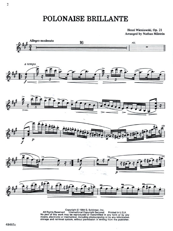 Wieniawski【Polonaise Brillante, Op. 21】for Violin and Piano
