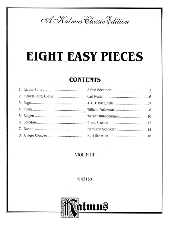 Eight Easy Pieces for Three Violins