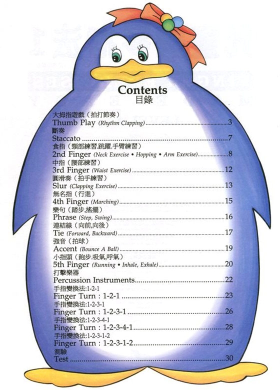 兒童鋼琴指法【一】雙語中英對照