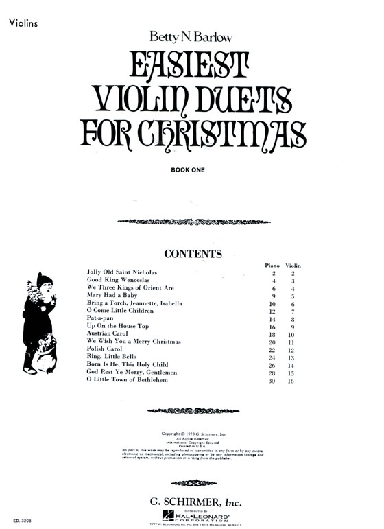 Easiest Violin Duets for Christmas【Book Ⅰ】