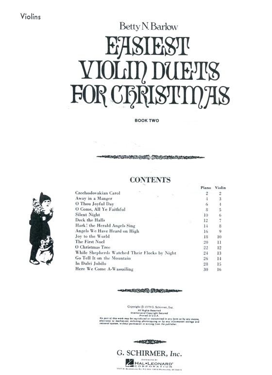 Easiest Violin Duets for Christmas【Book Ⅱ】