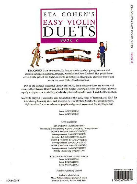 Eta Cohen's Easy Violin Duets【Book 2】