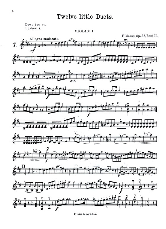 Mazas【Twelve Little Duets , Op.38 】 for Two Violins , Book Ⅱ