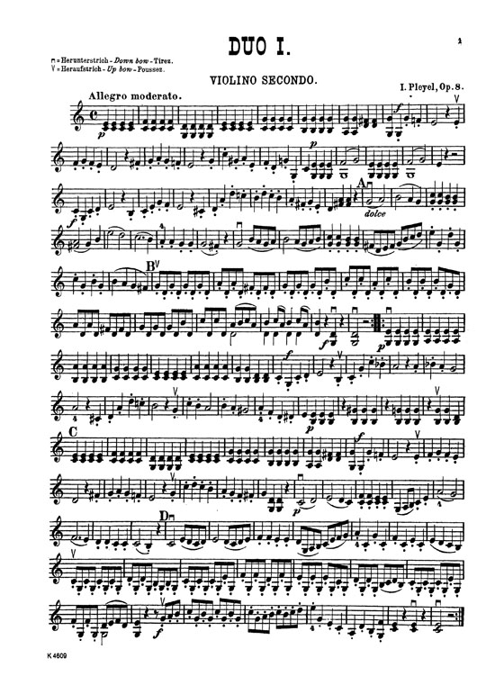 Pleyel【Six Easy Duets】for Two Violins , Opus 8