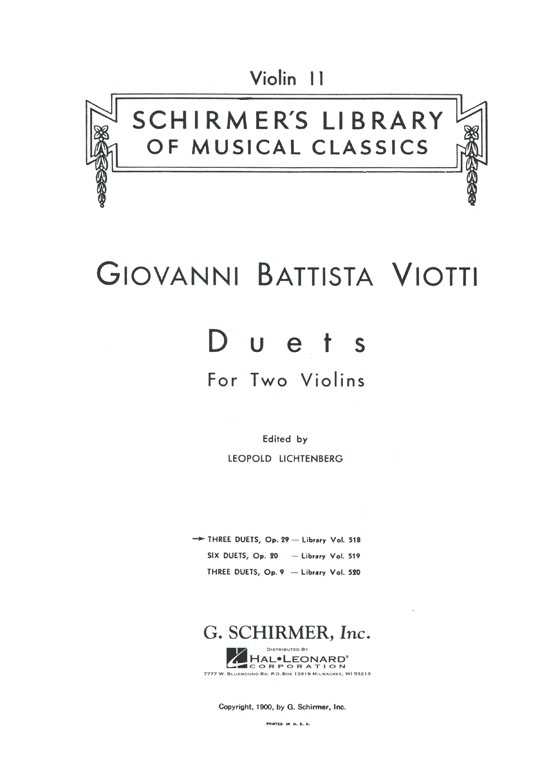 Viotti【Three Duets , Op. 29】for Two Violins