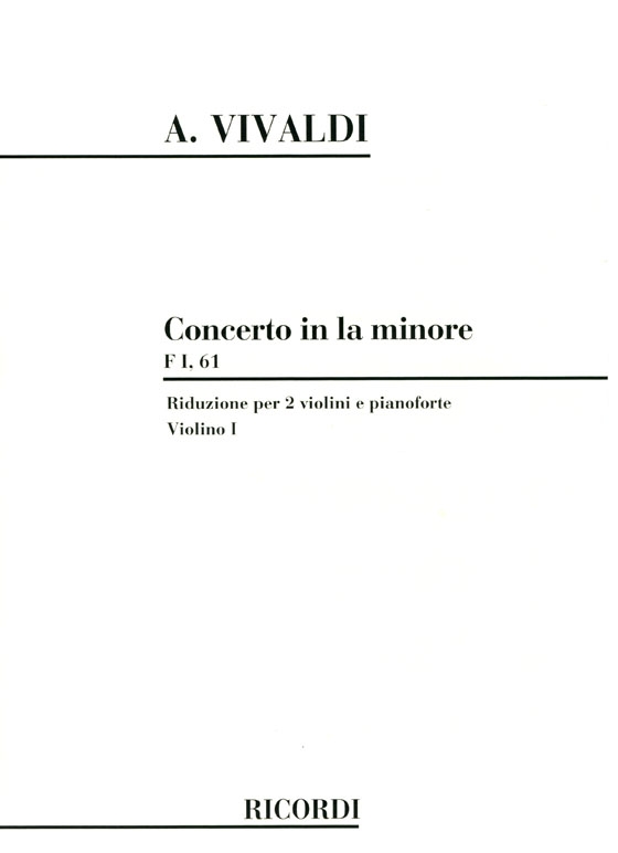 A. Vivaldi【Concerto in La Minore F1 , 61】Riduzione per 2 violini e pianoforte