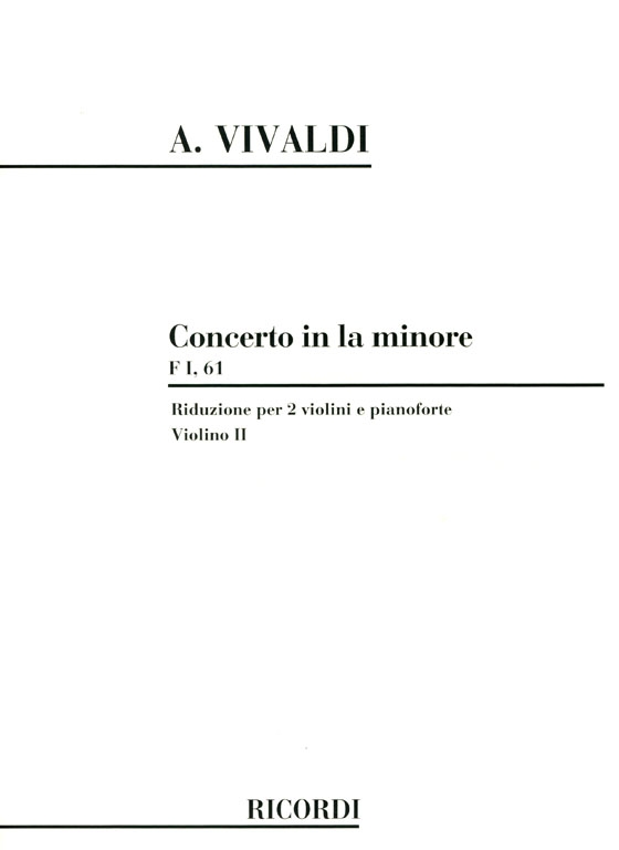 A. Vivaldi【Concerto in La Minore F1 , 61】Riduzione per 2 violini e pianoforte