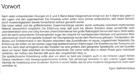 Egon Sabmannshaus【Früher Anfang auf der Geige , Band 4】Bärenreiter BA 6650