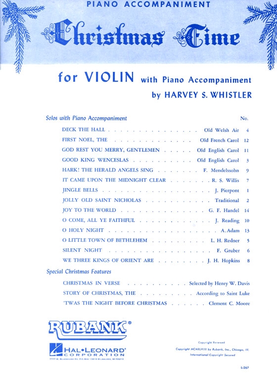 Christmas Time for Violin with Piano Accompaniment