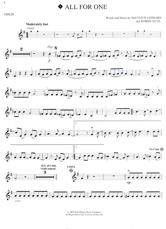 High School Musical 2【CD+樂譜】for Violin