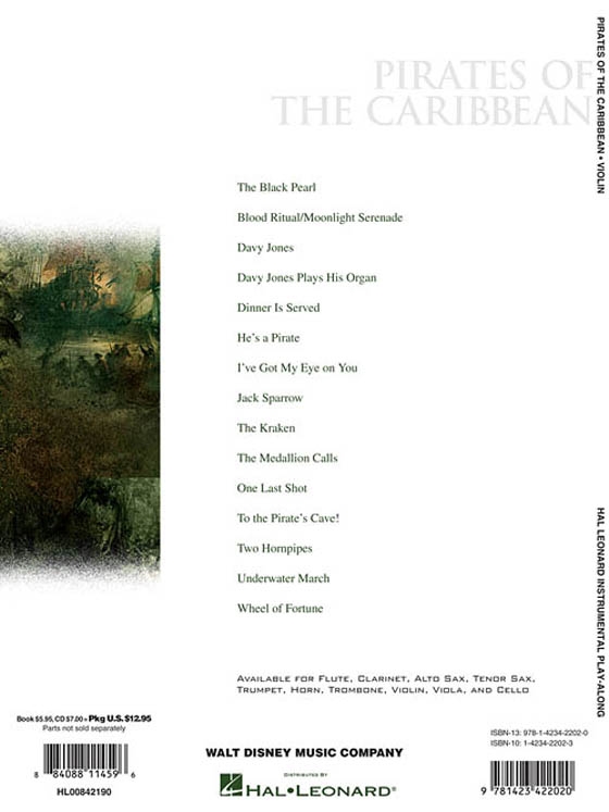 Pirates of the Caribbean for Violin【CD+樂譜】