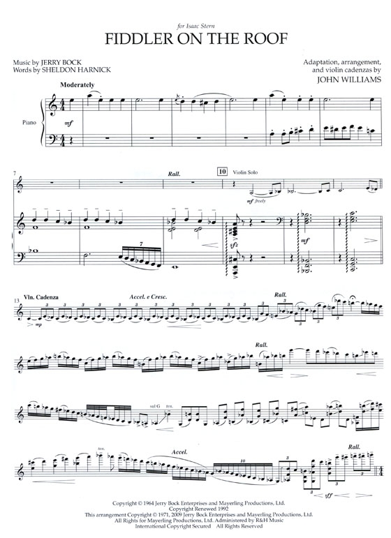 【Fiddler On The Roof】Solo Violin with Piano Reduction