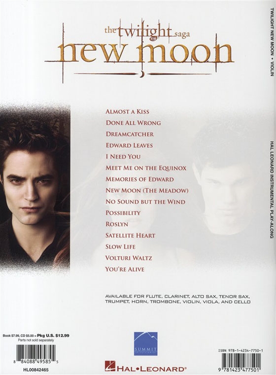 The Twilight Saga New Moon【CD+樂譜】 for Violin