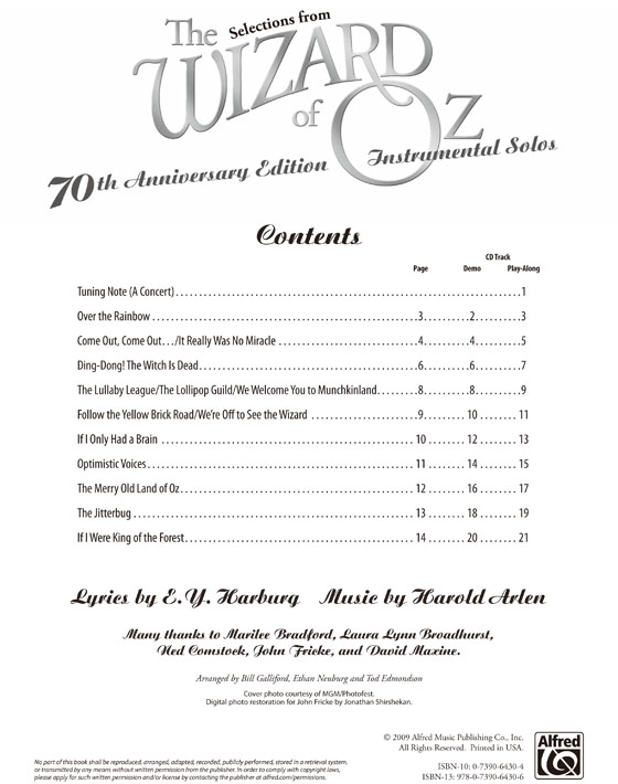 The Wizard of Oz Instrumental Solos for Violin【CD+樂譜】70th Anniversary Edition , Level 2-3