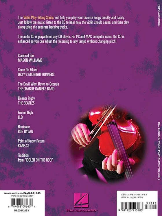 Popular Songs【CD+樂譜】for Violin ,Vol.2