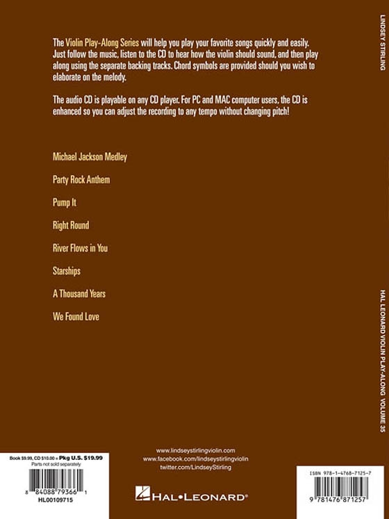 Lindsey Stirling【CD+樂譜】 for Violin , Vol. 35