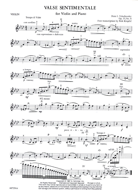 Two Sentimental Pieces for Violin and Piano