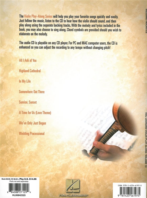 Wedding Favorites 【CD+樂譜】Play 8 Pieces with Authentic CD Tracks for Violin , Vol.13 Wedding Favorites 【CD+樂譜】Play 8 Pieces with Authentic CD Tracks for Violin , Vol.13