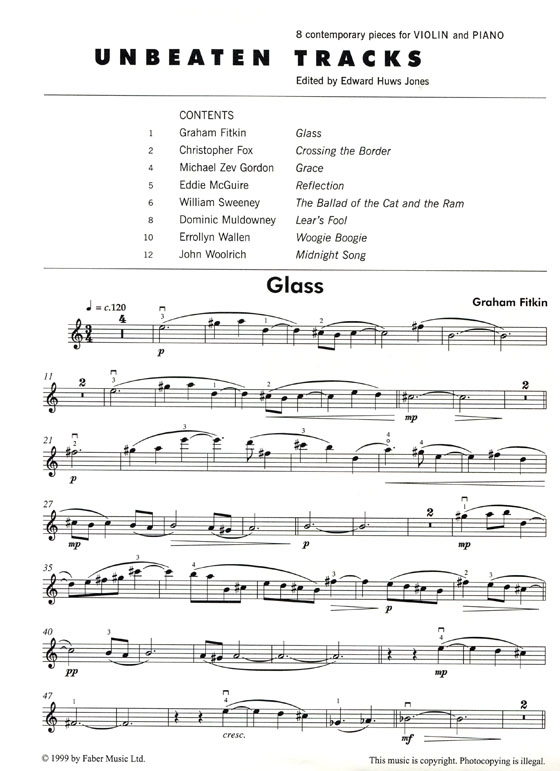 Unbeaten Tracks【 8 contemporary pieces】for Violin and Piano , Grade 4 - 7 Unbeaten Tracks【 8 contemporary pieces】for Violin and Piano , Grade 4 - 7