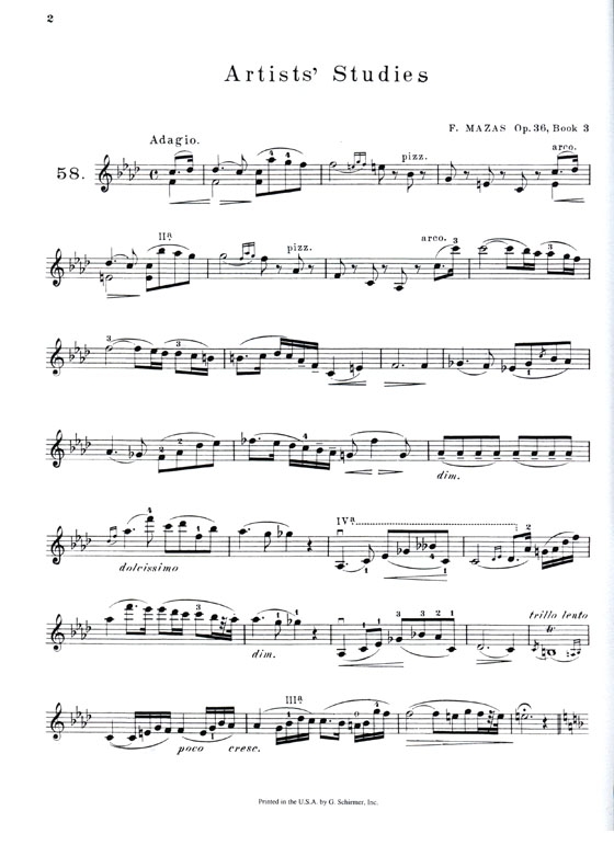 Mazas Seventy Five Melodious and Progressive Studies【Book Ⅲ】 Eighteen Aritists Studies , Op. 36  for Violin