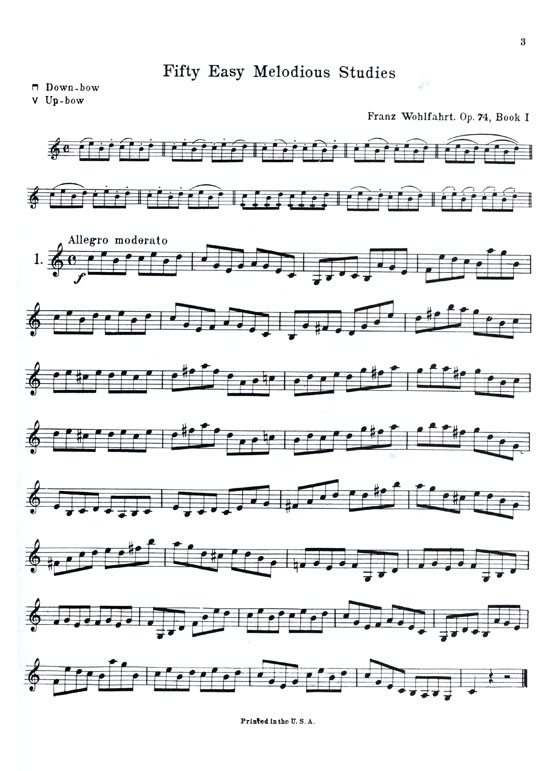 Wohlfahrt Op.74【Fifty Easy Melodious Studies】Book Ⅰ for the Violin,  First Position (第一冊)