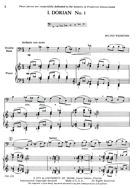 Contemporary Modal Solos for Double Bass and Piano