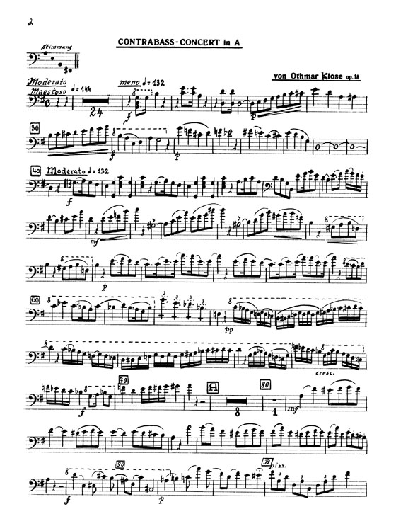 Othmar Klose【Concerto In A Opus 18】for String Bass