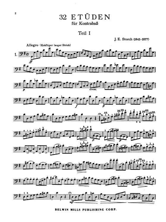 Josef Emanuel Storch【32 Etudes】for String Bass