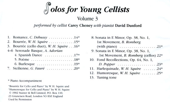 Solos for Young Cellists【Volume 3】CD