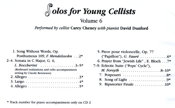 Solos for Young Cellists【Volume 6】2CD