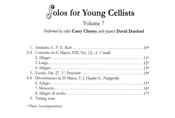 Solos for Young Cellists【Volume 7】CD