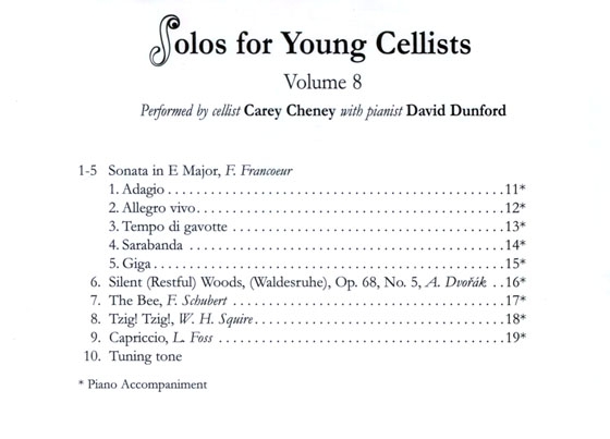 Solos for Young Cellists【Volume 8】CD