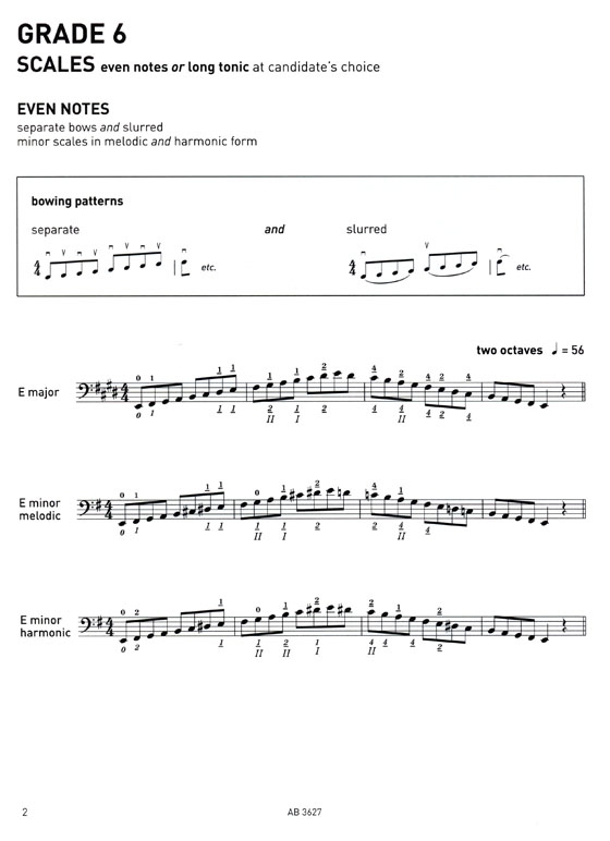 ABRSM : Double Bass Scales and Arpeggios【Abrsm Grades 6-8】